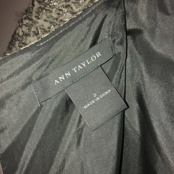 Ann Taylor Womens Silver & Gray Brocade Textured A-Line Skirt Size 2 - Picture 2 of 7